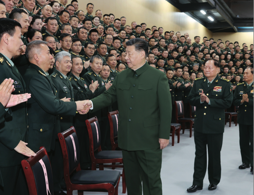 Chinese President Xi inspects Information Support Force of Chinese People’s Liberation Army, in Beijing, December 4, 2024 (/Xinhua/Li Gang/Alamy)